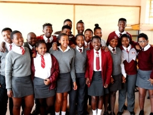 Students of Sinethemba Senior Secondary School in Philippi.