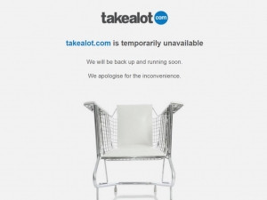 Shoppers were met with this notice this morning as they tried to shop the 'Blue Dot'sale on Takealot.com