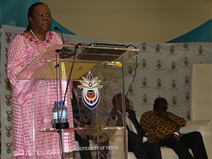 Minister Naledi Pandor challenged researchers and scientists to draw on all areas of knowledge to benefit the country.
photo credit: Department of Science and Technology