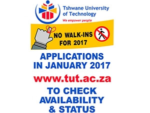 TUT will not accommodate walk-ins as it aims to reduce the number of students that flock to campus in search of placement at the university.