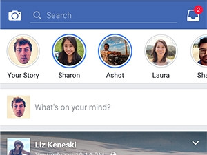 Facebook Stories will appear above users' Newsfeeds and will disappear after 24 hours.