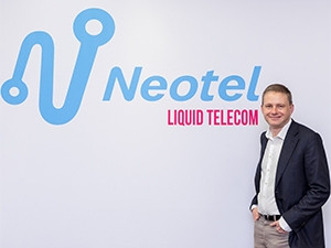 The new branding takes Neotel from its traditional orange to Liquid's blue and magenta branding.