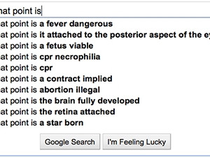 Google autocomplete for "at what point is..." via Flickr.