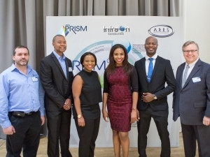 (Left to right) Chris Kunneke, ARES Prism; Bongani Mabaso, ARES Prism; Babalwe L Damane, Infracon; Joalinda Asuamah, Infracon; Yaw Yeboah, Infracon; and Scott Hyman, ARES Prism.