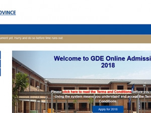 The Gauteng Department of Education's online registration site is available until 12 June.