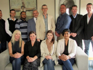 Back row from left:
Jean Muller, Bernu Van Zyl, Hussein Karolia, Robin Broderick, Chris Volschenk, Jurg Human, Neil Petford, Francois Volschenk
Front row from left:
Monique Marais, Shirley Mclintock, Yvette Neveling, Kamantha Runglall