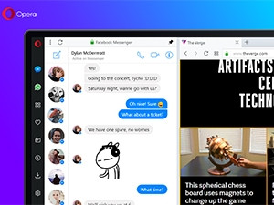 Web browser Opera now features built-in messaging services.