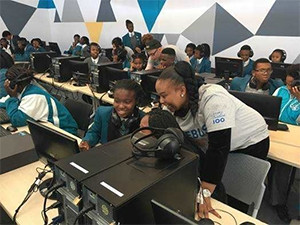 Youth receive skills training at a Nokia centre.