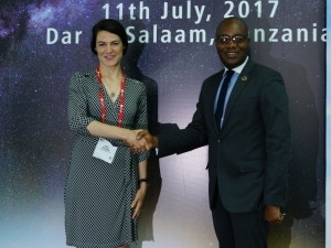 Dr Bello Moussa, director of innovation and industries relations at Huawei, and Alix Murphy, director of partnerships at WorldRemit.