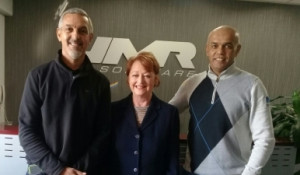 From left: Colin van der Ross, Senior Systems Engineer, SDS; Susan van Zyl, Head of Sales and Marketing, JMR Software; Jerome Benting, Account Executive, JMR Software.