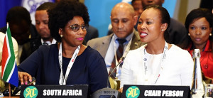Communications minister Ayanda Dlodlo and DTPS deputy minister Stella Ndabeni-Abrahams at the SADC ICT Ministers' Meeting.