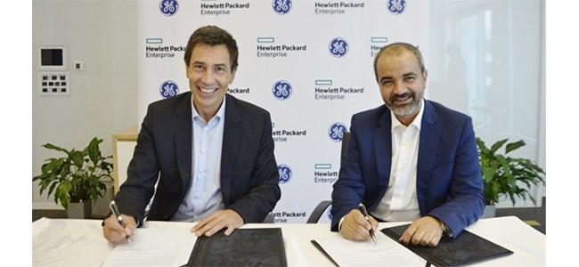 Johannes Koch, MD, Middle East and Africa for HPE, and Ali Saleh, senior vice president and chief commercial officer for GE Digital MEA.