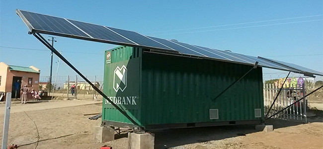 Nedbank's solar branch will offer e-banking technology in an area where banks "normally don't go".