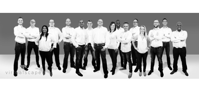The Virtualscape team, pictured from left: Phil, Graham, Zaheeda, Nico, Maurits, Ravi, Jaco, Johan, Aliza, Fadzai, Christo, Deon, Susan, Ryan, Justin and John.