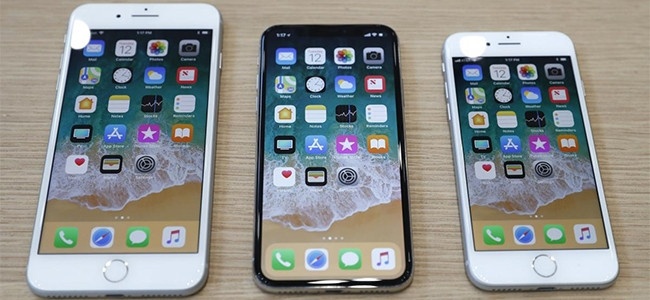 The iPhone 8 Plus, iPhone X and iPhone 8.