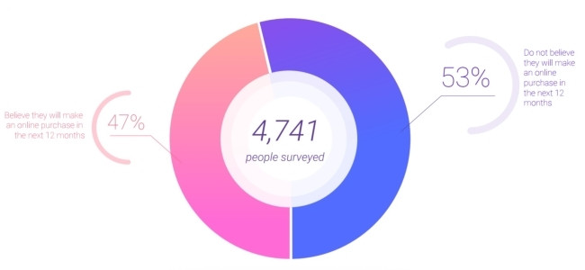 53% of respondents who do not shop online believe they will continue their abstinence over the next year.