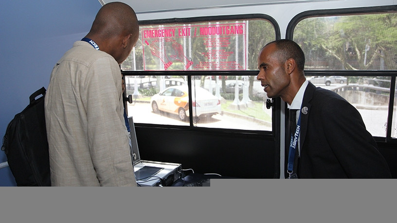 A primary healthcare worker using Phulukisa's health app.