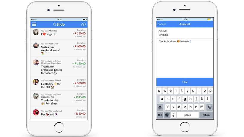 The Slide app lets users send money to anyone regardless of bank.