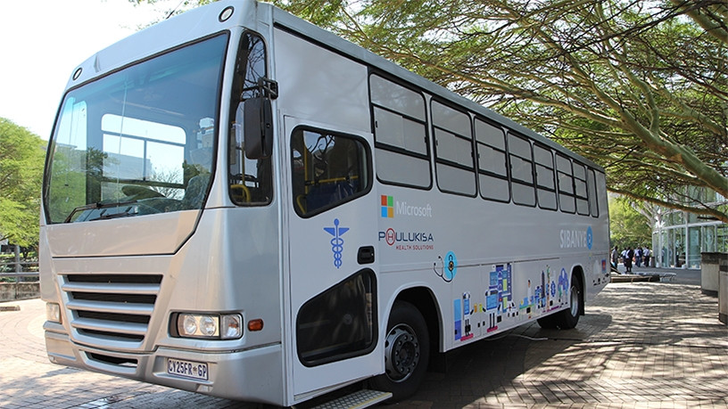 The mobile medical solution bus: the brainchild of urologist Dr Raymond Campbell.