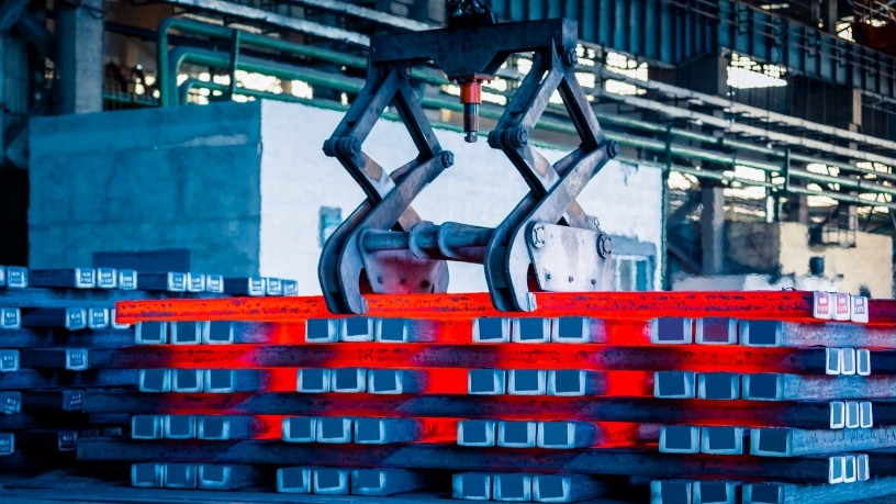 Interior view of Steel a factory.