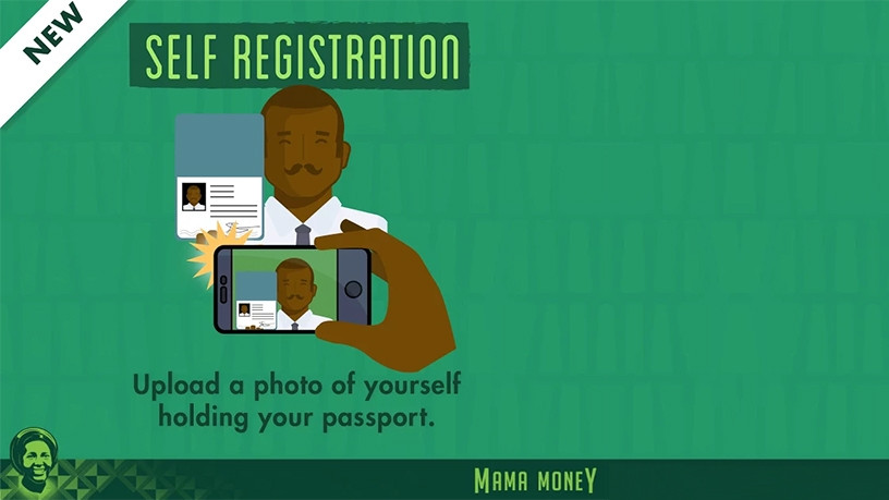 The service allows users to complete their registration online using the Mama Money app and then take a selfie.