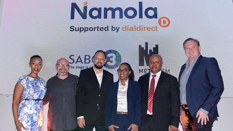 Yusuf Abramjee, Namola's chief ambassador, with others at the official announcement of the Namola app nationwide rollout.