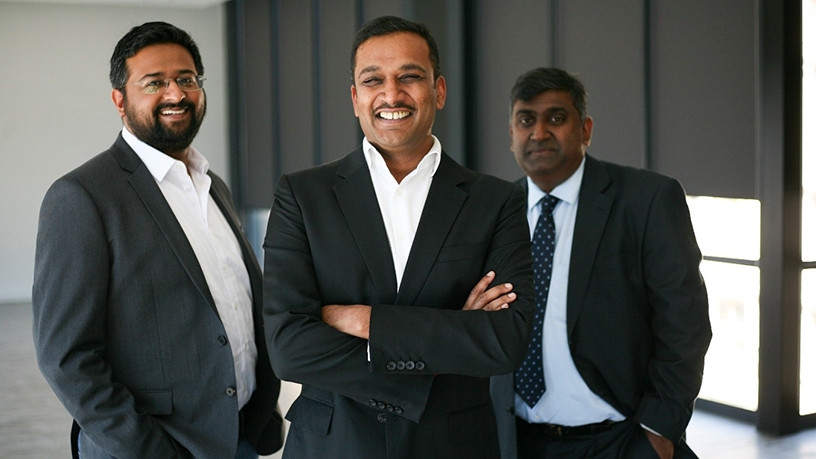 The Fo-Sho Founding Team, from left to right: Mithun Kalan, CEO Avi Naidoo and Siva Moodley.