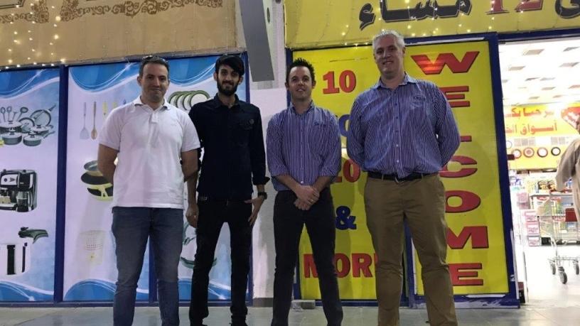 Project team at go-live: f.l.t.r. Anoosh Mourad (Owner, Sepia), Hamdan (Al Khaleej) , Paul Gleed (Business Development Manager, Arch) & Karl van Niekerk (Business Analyst, Arch).