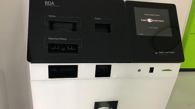 The BDA machine from Cash Connect which can manage 17 to 18 kg of notes and 20kgs of coins.