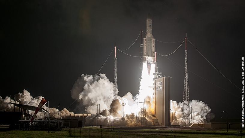 The Ariane 5 carried two satellites, the SES-14 and Al Yah 3 communications satellites.