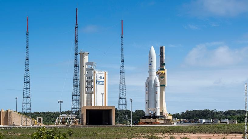 The Ariane 5 ahead of the launch.