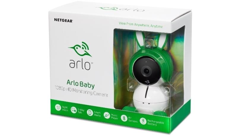 The appearance of the 'nursery-friendly' Arlo Baby monitoring camera can be altered and personalised, turning it into a child-appealing character such as a bunny, cat or puppy.