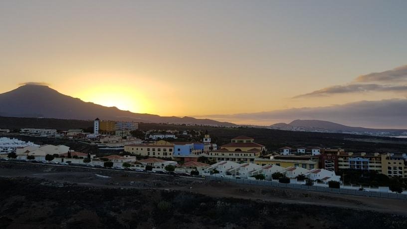 Hard Rock Hotel pool and the sunrise in Tenerife.