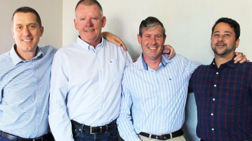 From left: SynergERP CEO, Ashley Regenass; Trefoil CEO, Alan Robertson; Trefoil IT Director, Chris Greyling; SynergERP Sage X3 Senior Developer, Wessel Janse van Rensburg.