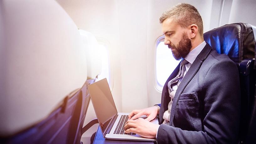 Nearly half of all available seat miles worldwide now offer a chance of WiFi.