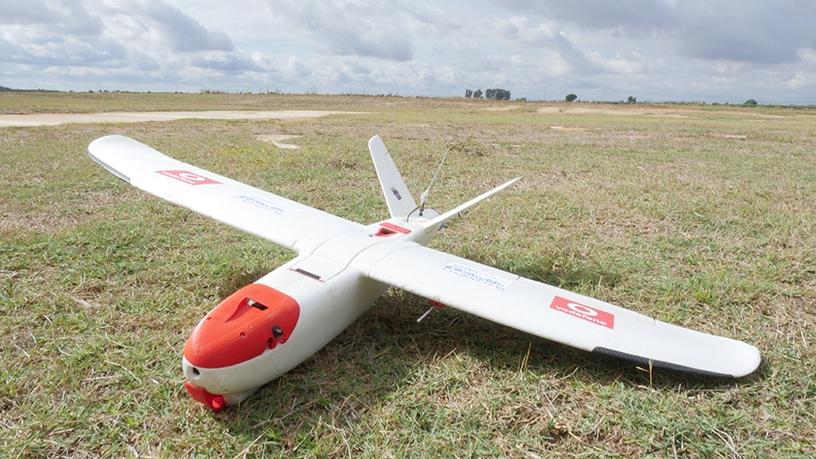 The 1.3m wingspan, 2kg X-UAV drone used to trial the Radio Positioning System for drones.