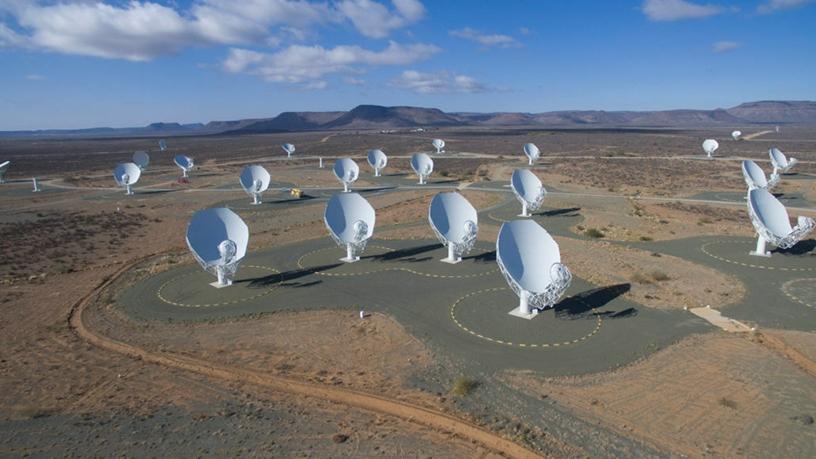 The MeerKAT radio telescope, currently being constructed in the Karoo in the Northern Cape, is precursor to the SKA.