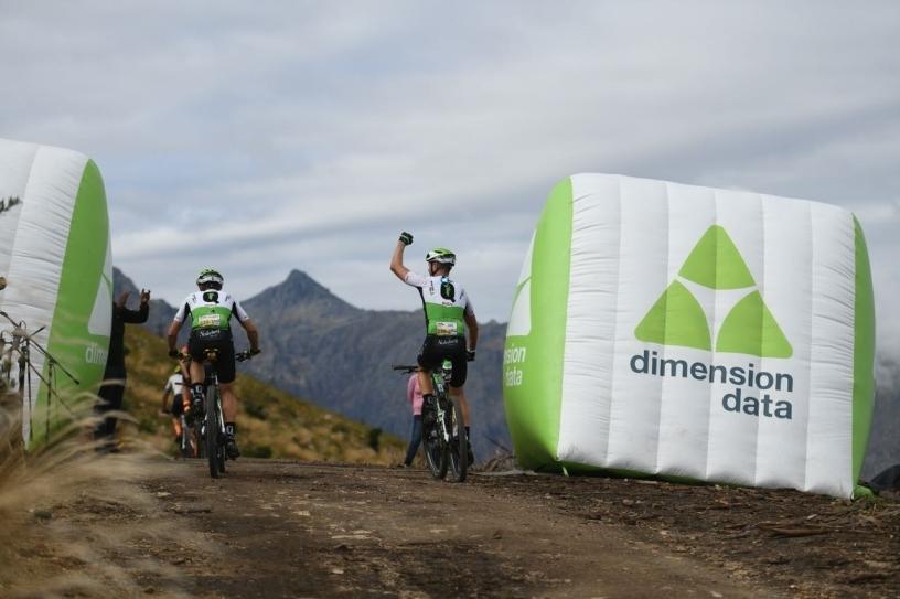 Team Dimension Data during the final stage of the 2018 Absa Cape Epic race.