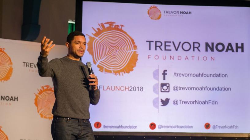 South African comedian Trevor Noah at the launch of the Trevor Noah foundation.
