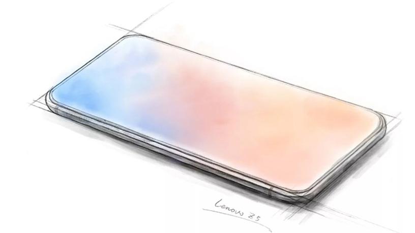 A sketch of the new flagship Lenovo Z5 smartphone.