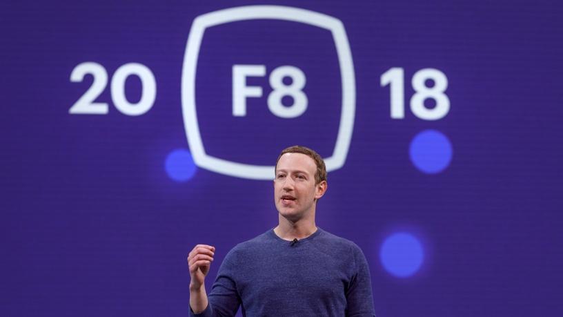 Facebook CEO Mark Zuckerberg presents the keynote address at this year's F8 developer conference.
