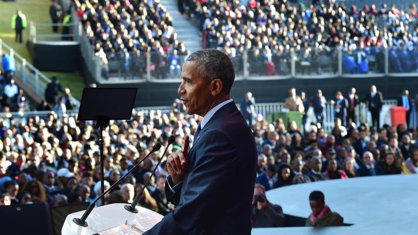 Former US president Barack Obama delivered this year's Nelson Mandela Annual Lecture. (Photo source: GCIS)