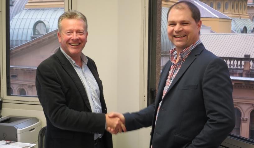 Greg Clarke, CEO of ABM Systems with Matthew Cunneen, Director and Co-founder of Satsumas.