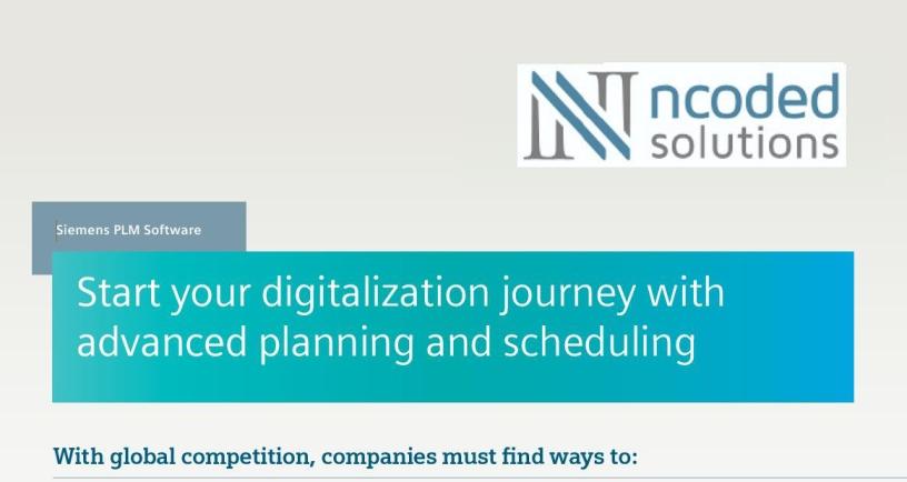 Start your digitalisation journey with advanced planning and scheduling.