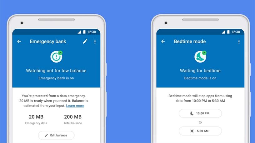 Datally now has an emergency bank of data and a bedtime mode option.