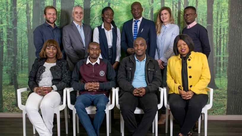 Back Row: Muller Hoffmann, Grant Rees-Bevan, Emelia Tuffour, Vongani Resenya, Holly Guard, Katlego Matsafu. Front Row: Zandile Mazibuko, Victor Dure, Sethake Seopa, Kgothatso Mabaso.