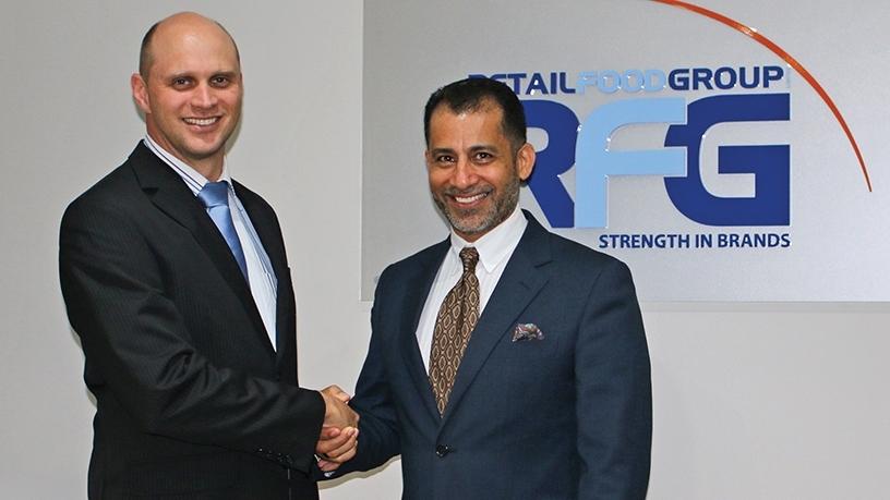 Nicholas Brill, Divisional Director International, RFG and right Omar Alhaza'a, Founder & CEO, Franchise Arabia. (Photo: Business Wire).