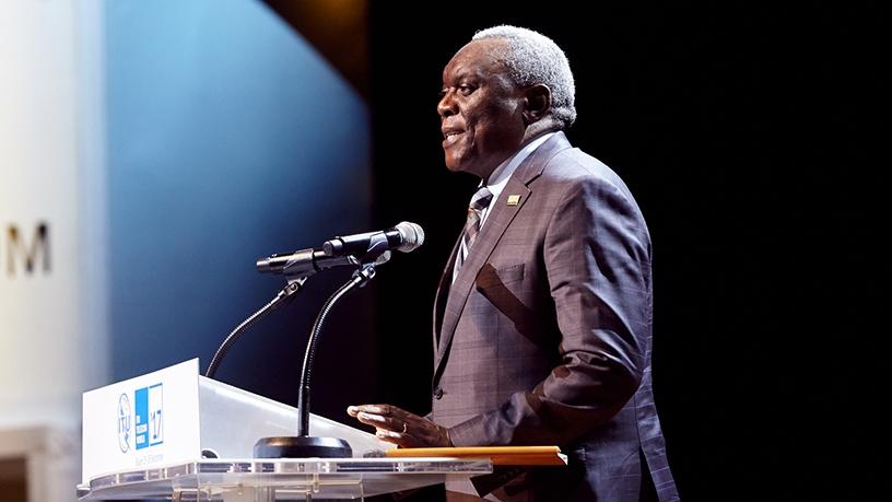 Minister Siyabonga Cwele spoke at the opening ceremony of the 2017 ITU Telecom World in South Korea. (Photo source: ITU)