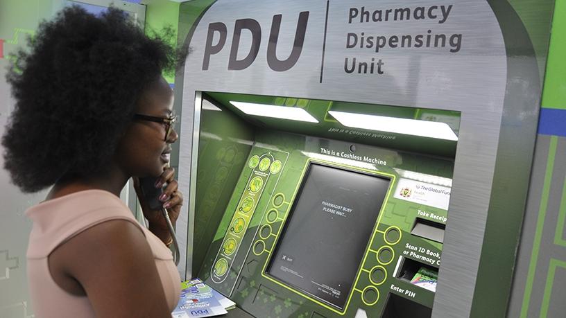 The Pharmacy Dispensing Unit allows patients to be serviced in all 11 languages.