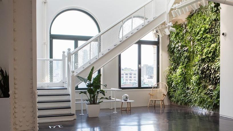 Instagram tried to keep some features from the old building, such as this staircase and the large windows.